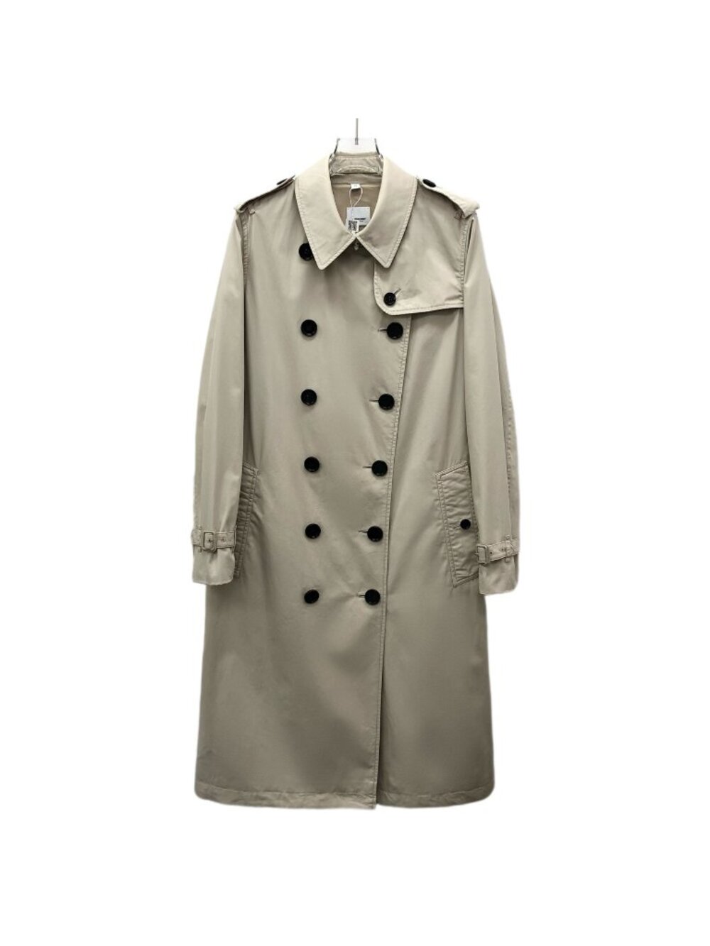 Burberry Khaki Cotton Double-Breasted Belted Trench Coat